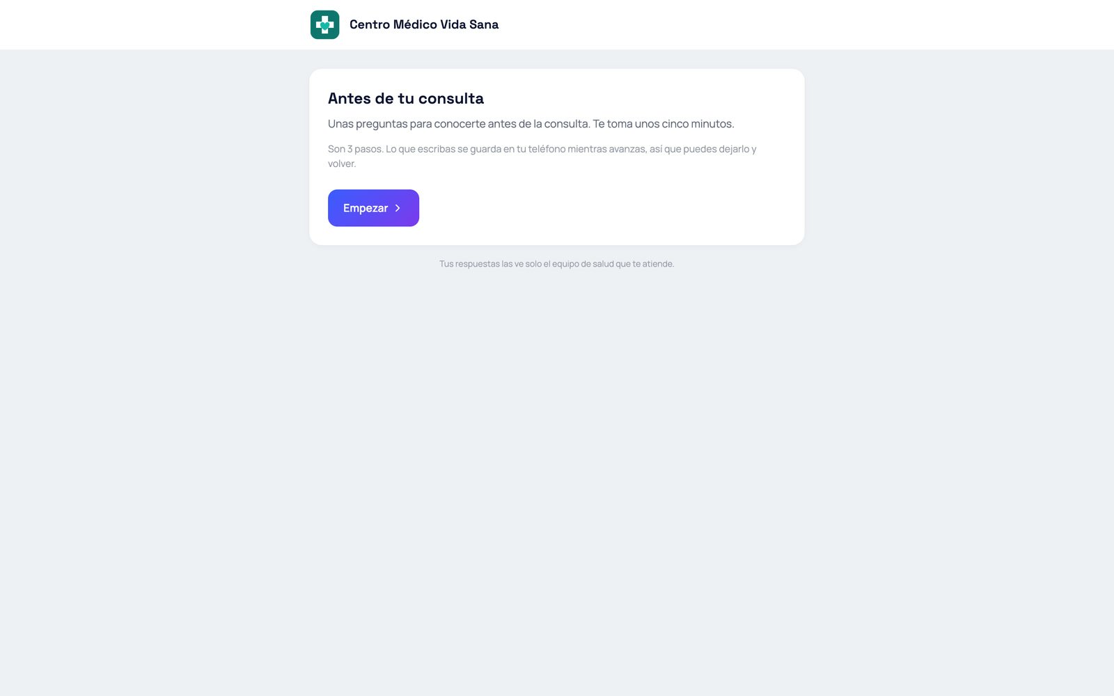 Captura real del módulo Clínica de Manos CRM: preconsulta.